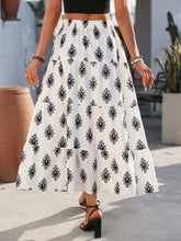 Franclia Women's Floral Print Elastic Waist Ruffle Hem Long Skirt For Vacation